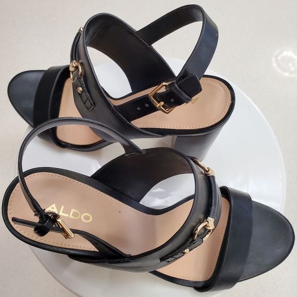 ALDO Leather Stacked heel shoes Size 10 - Picture 5 of 7